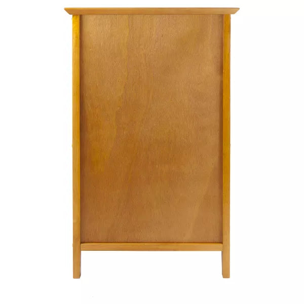 4 Drawers Studio File Cabinet Honey Brown - Vertical Storage, Home Office, L-Shaped Desk Compatible