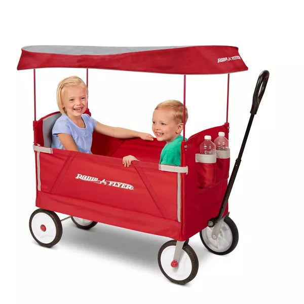 3 in 1 EZ Fold Wagon with Canopy - Red