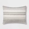 5pc Woven Diamond Stripe Comforter Set Cream/Black - Full/Queen