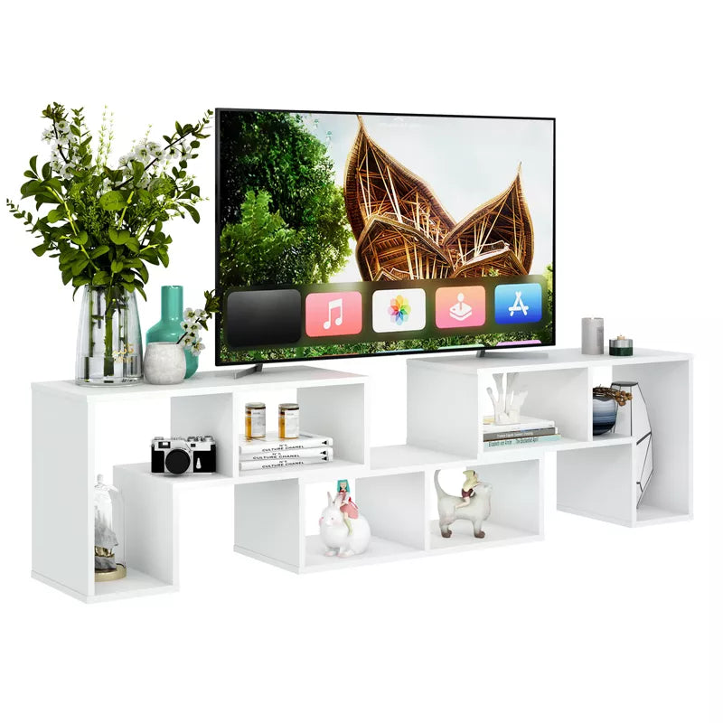3 Pcs TV Stand for TV's Console Entertainment Center Bookcase Shelves Wood