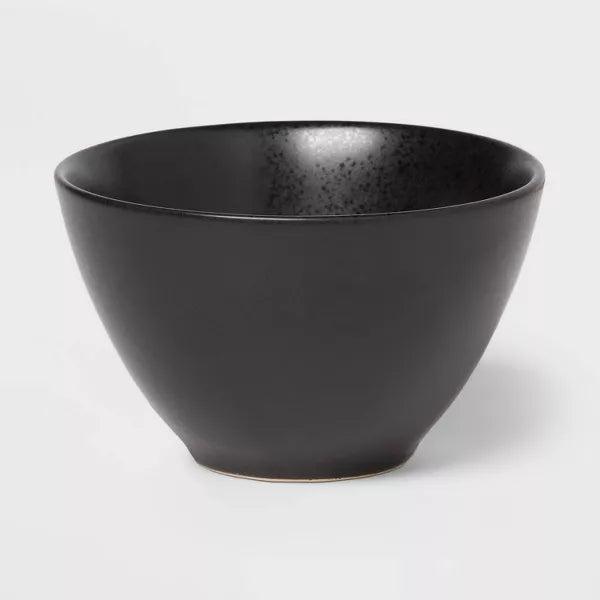 12pc Earthenware Houlton Dinnerware Set Black - Solid Plate & Bowl Dish Set, Microwave & Dishwasher Safe