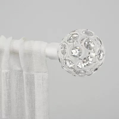 Rings Curtain Rod and Coordinating Finial Set