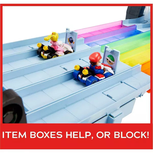Nintendo Mario Kart Rainbow Road Raceway Track Set 30 Piece with 2 1:64 Scale Vehicles - Target Exclusive