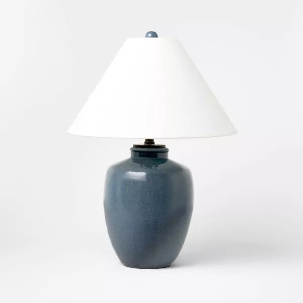 Large Ceramic Table Lamp Blue - NO SHADE