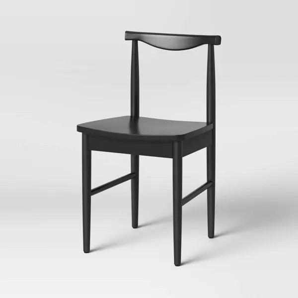 Biscoe Wood Dining Chair Black -  Rubberwood Frame, Traditional Style, Unupholstered