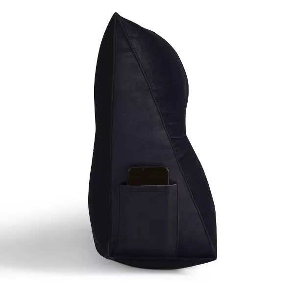 Bed Wedge and Gap Filler Pillow for Headboard with Side Pockets - King