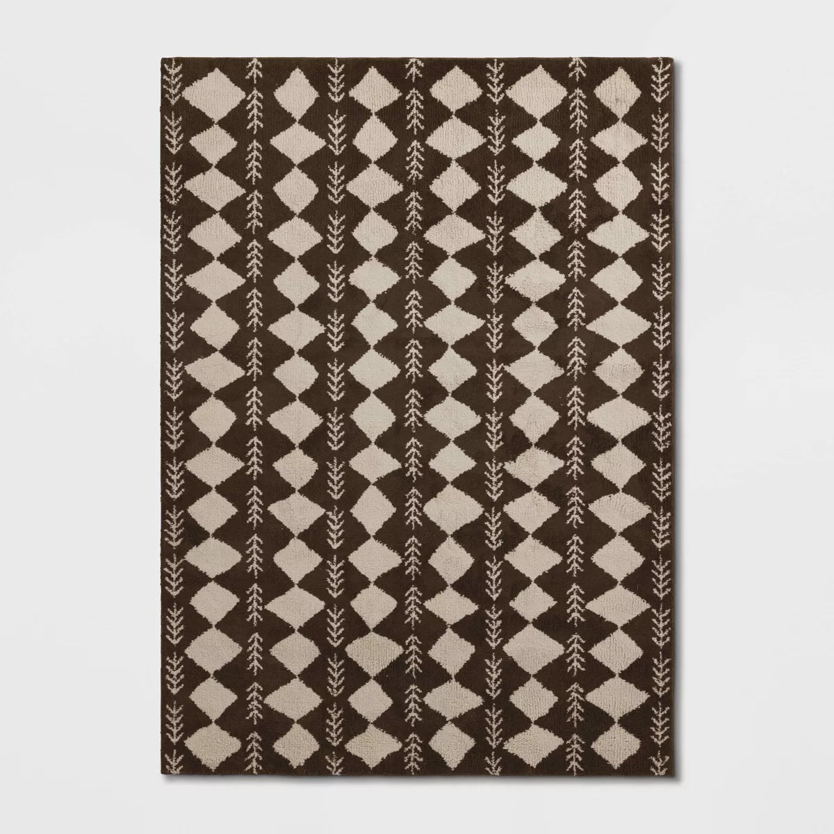 Irregular Diamond Shag Area Rug 5'x7'
