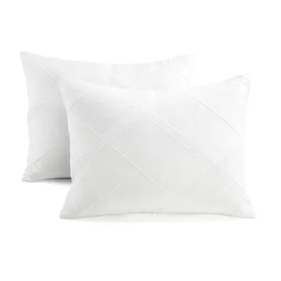 3pc Diamond Geo Gacquar Comforter Bedding Set White - King