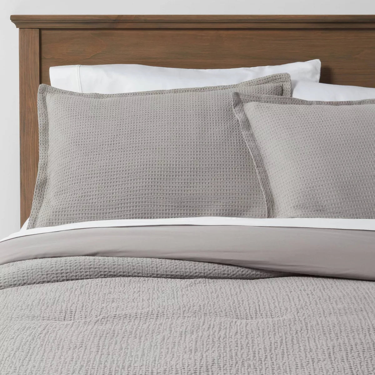 Washed Waffle Weave Comforter and Sham Set - King