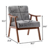 Mid-Century Accent Chair with Solid Wood Frame and Extra-Thick Backrest