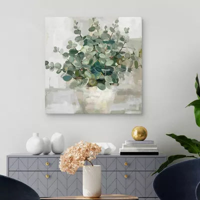 Eucalyptus Pot I by Studio Arts Unframed Wall Canvas
