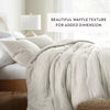 Waffle Textured Comforter Set All Season Down-Alternative Ultra Soft Puffy Bedding - Full/Queen