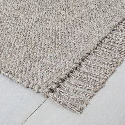 Bleached Jute Fringe Rug, 3 x 5