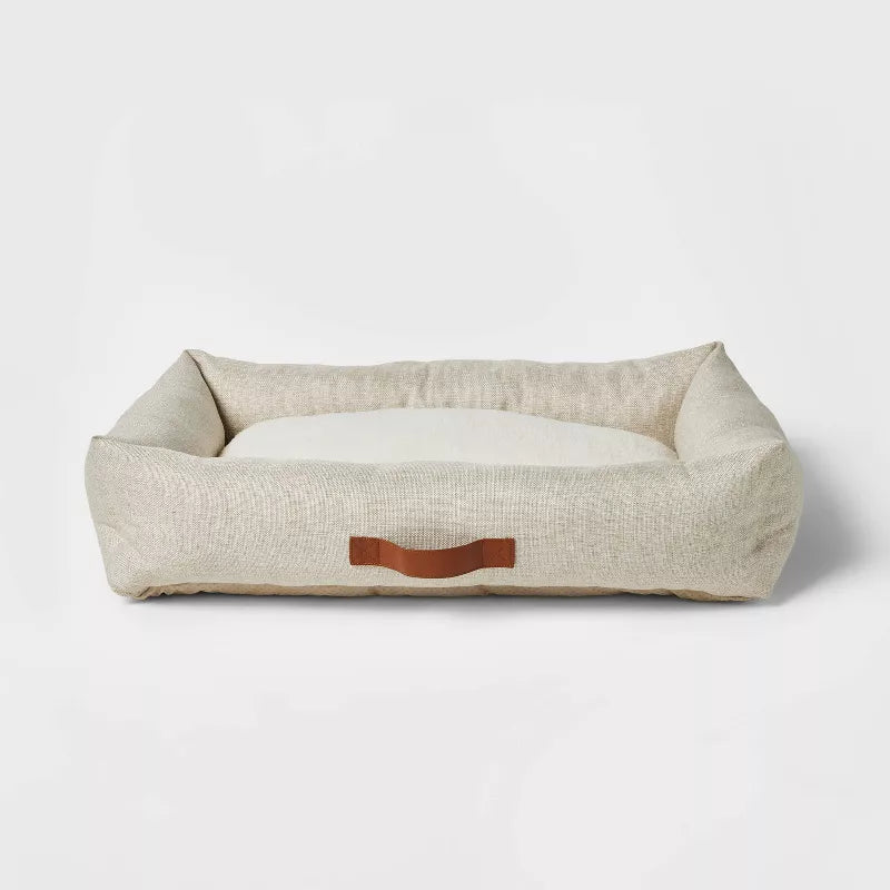 Neutral 4-Sided Bolster Dog Bed - Cream
