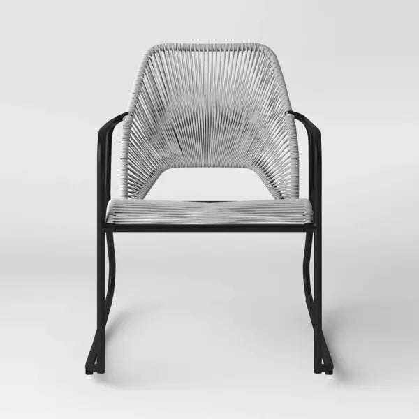 Fisher Stack & Wicker Outdoor Patio Chair, Rocking, Gray