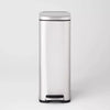 Slim Step Trash Can -  Stainless Steel Kitchen Garbage Can, Indoor, Smooth Finish, Silver