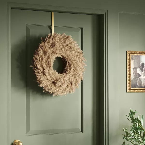 Pampas Preserved Dried Wreath Brown