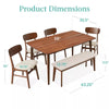 1-Piece Mid-Century Modern Upholstered Wooden BENCH ONLY
