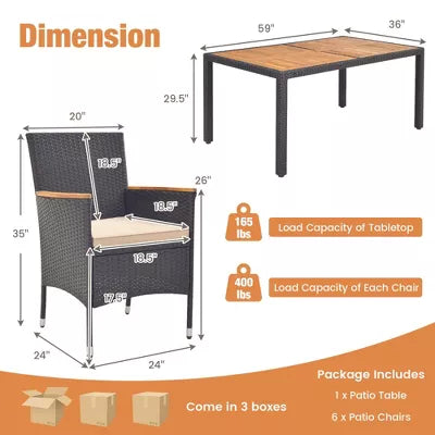 3-Piece Outdoor Dining Chair