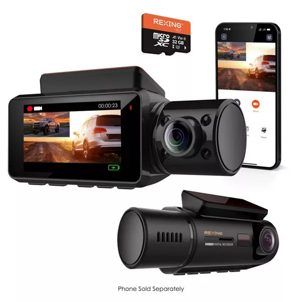 Dual Channel Front and Cabin Dash Cam with App Control