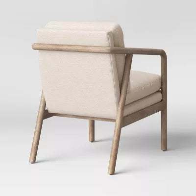 Tufeld Wood Armchair Beige - Modern Accent Furniture, No Assembly Required