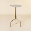 Marble and Brass Accent Side Drink Table