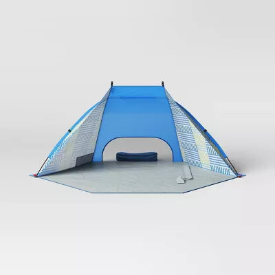 2 People Beach Shelter Tent Broken Stripe Blue