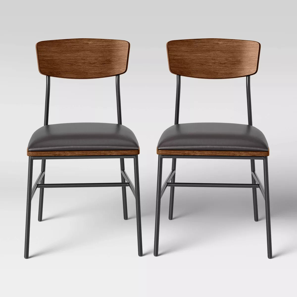 2pk Telstar Mid-Century Modern Mixed Material Dining Chair