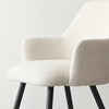 Edwin Arm Dining Chair, Boucle Dining Chairs With Arms with Black Legs