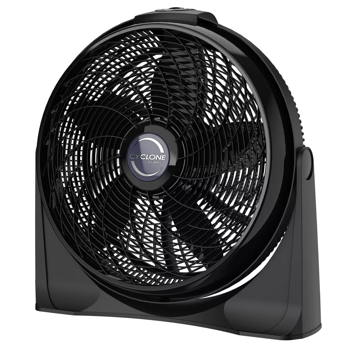 Floor Cyclone Fan without Remote: Adjustable Tilt, Wall Mountable, 3-Speed, Indoor Use, Black