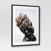 2pc Cultural Framed Wall Posters : Modern Art Lithograph, Black Frame