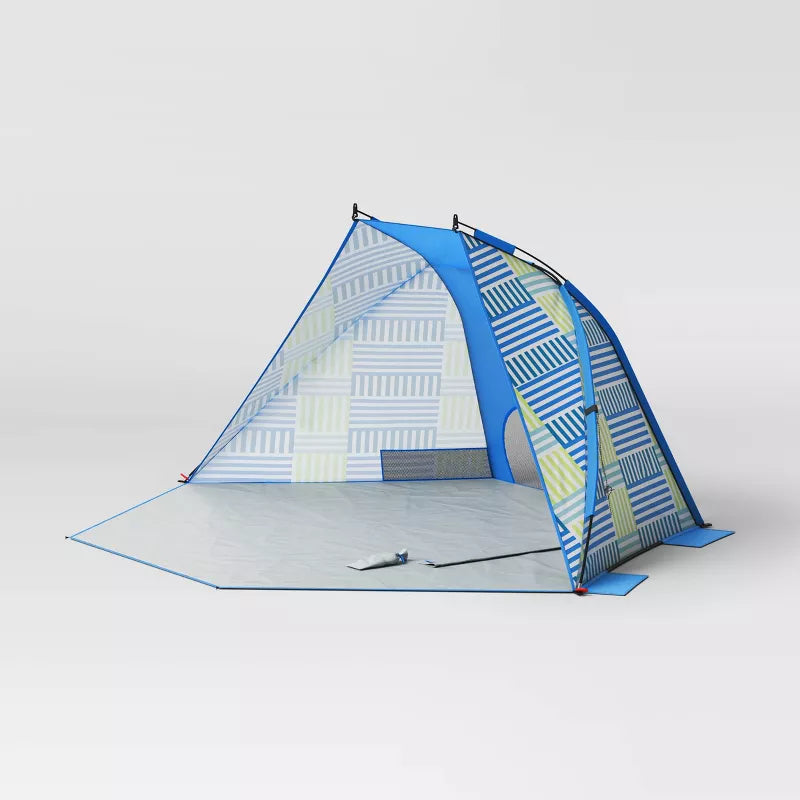 2 People Beach Shelter Tent Broken Stripe Blue