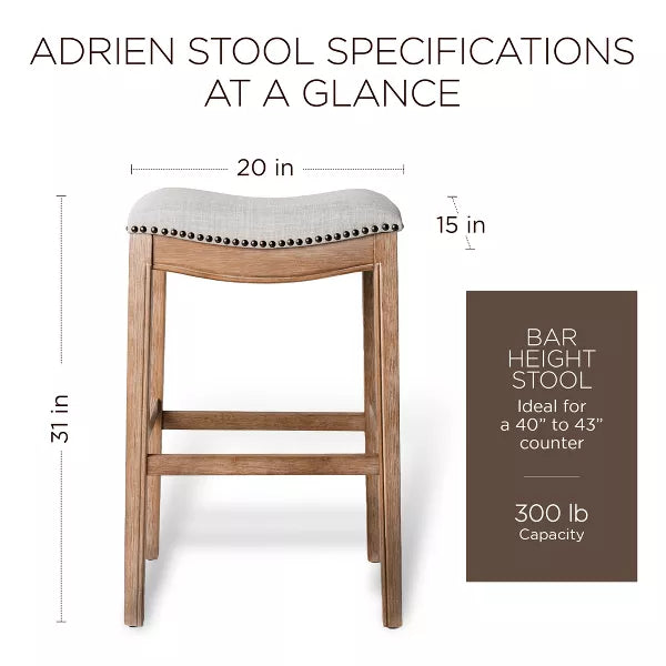 Adrien Backless Saddle Kitchen Stool