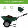 Best Choice Products Dual-Wheel Home Wheelbarrow Yard Garden Cart for Lawn, Construction