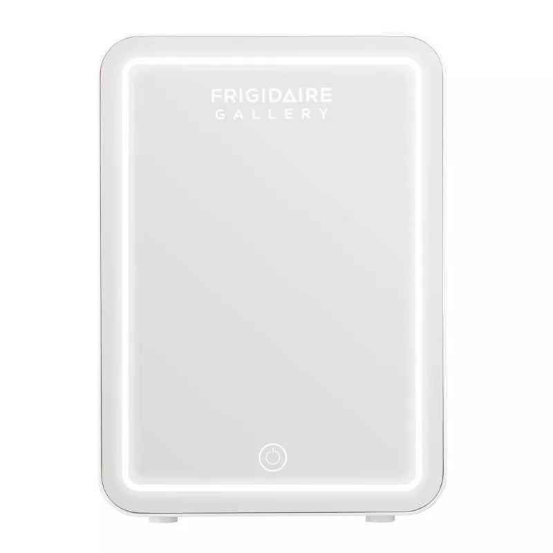Gallery 9 Can Beauty Lighted Mirror Fridge - White