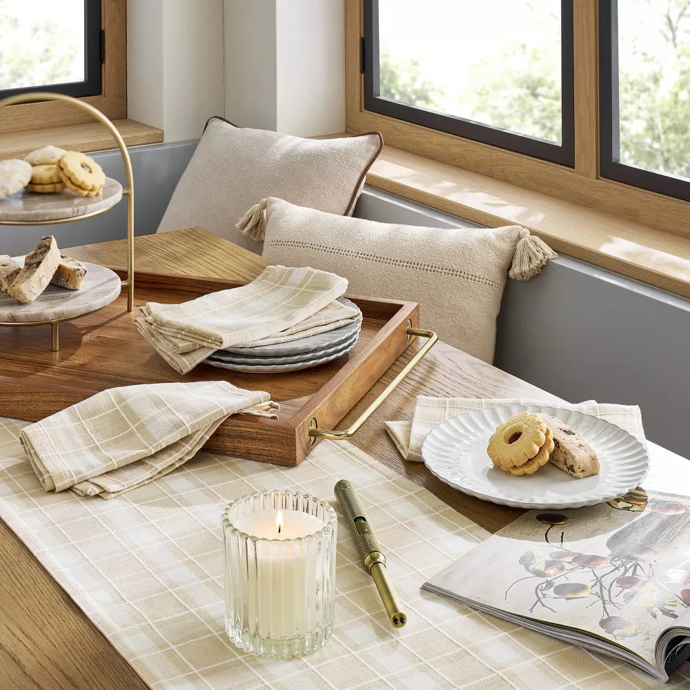 Wooden Tray with Brass Wire Handles