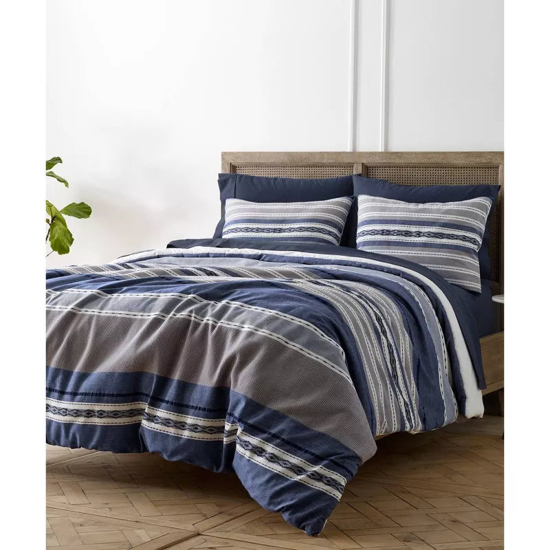 3pc Leo Comforter Set Denim, Full/Queen