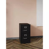 2 Drawer Vertical File Cabinet Black: Steel Frame, No Assembly Required
