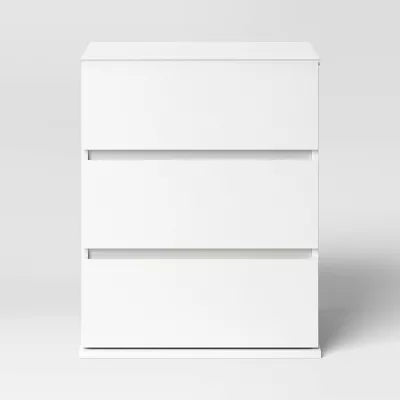 3 Drawer Modular Dresser Chest White - Laminate Finish, Particle Board Frame, Modern Style