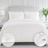 Duvet Cover Set 100% Cotton Sateen - Button Closure, Corner Ties