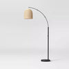 Addison Arc Floor Lamp with Natural Rattan Shade