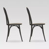 1-Piece Emery Metal Bistro Chair Matte Black - Steel Frame, No Assembly, Curved Back