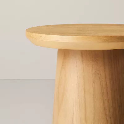 Wooden Round Pedestal Accent Drink Table