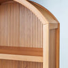 Grooved Wood Arch Bookcase Cabinet