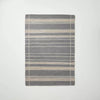 Wool Blend Variegated Stripe Area Rug Dark Gray