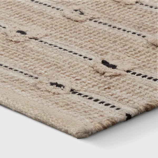 Woven Striped Flatweave Rug Black/Cream 5'x7'
