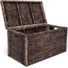 Rattan Wicker Trunk: Vintage Boho Storage Chest, No Assembly Required