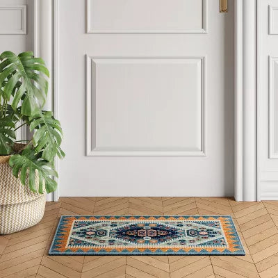 Buttercup Diamond Vintage Persian Woven Rug - 28"x84"