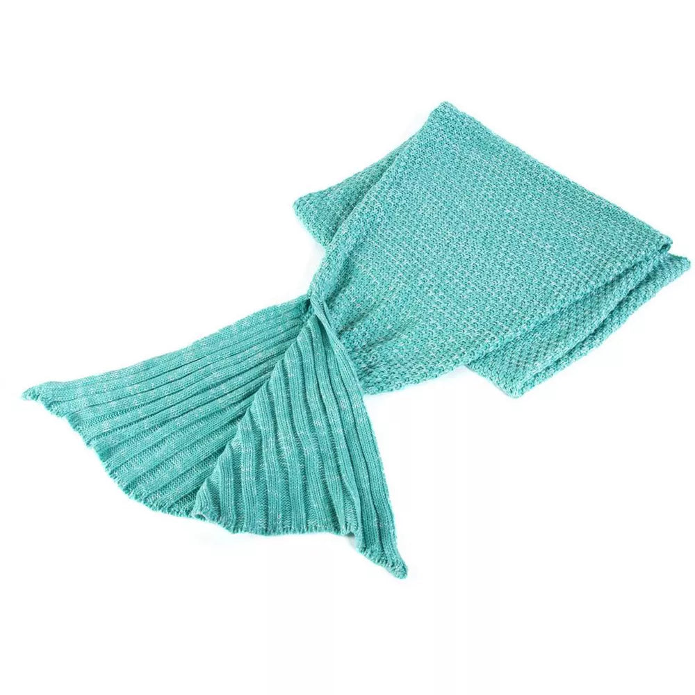 Mermaid Tail Blanket - Mermaid Pattern Knitted Throw for Adults and Kids