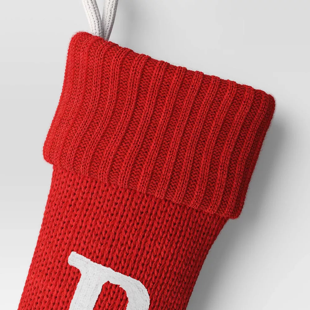 Knit Monogram Christmas Stocking Red, final cut